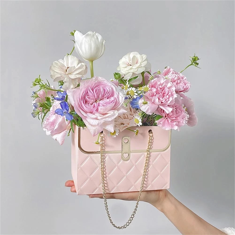 Bolsa de mano de flores plegable portátil, Embalaje Universal de larga duración, caja de flores rosas, caja de regalo para fiesta, boda, Día de San