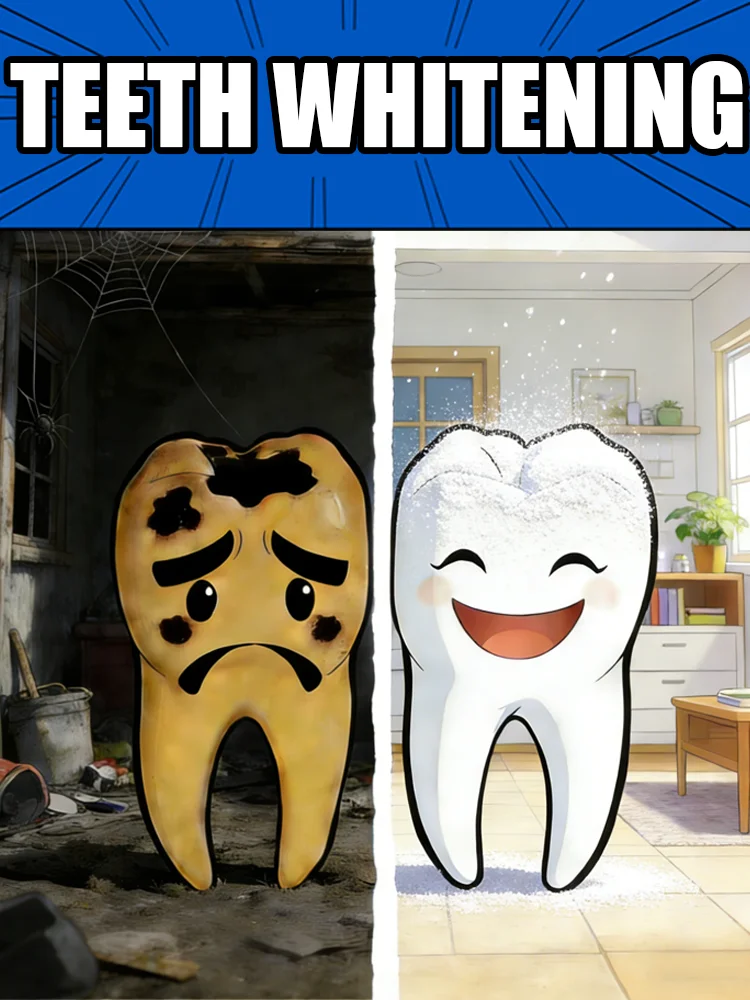 Teeth whitening powder, gentle on the mouth, freshens breath, and prevents plaque and stains.