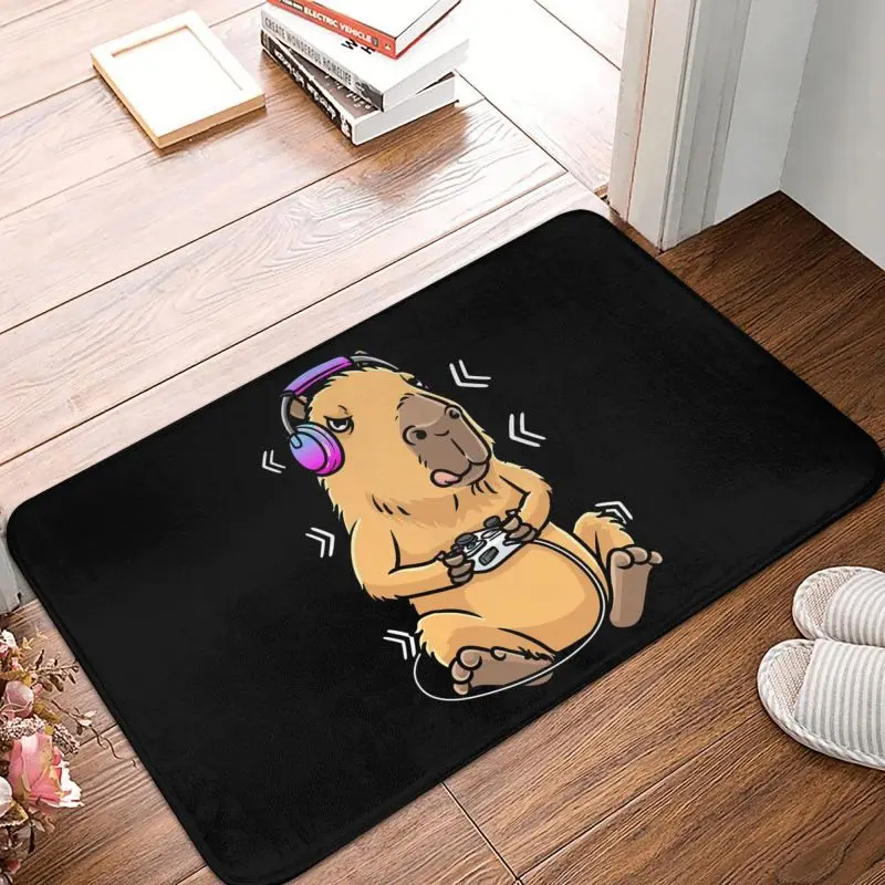 Custom Capybara Giant Cavy Rodent Gamer Gaming Doormat Non-Slip Entrance Kitchen Bathroom Floor Door Mat Toilet Carpet Rug