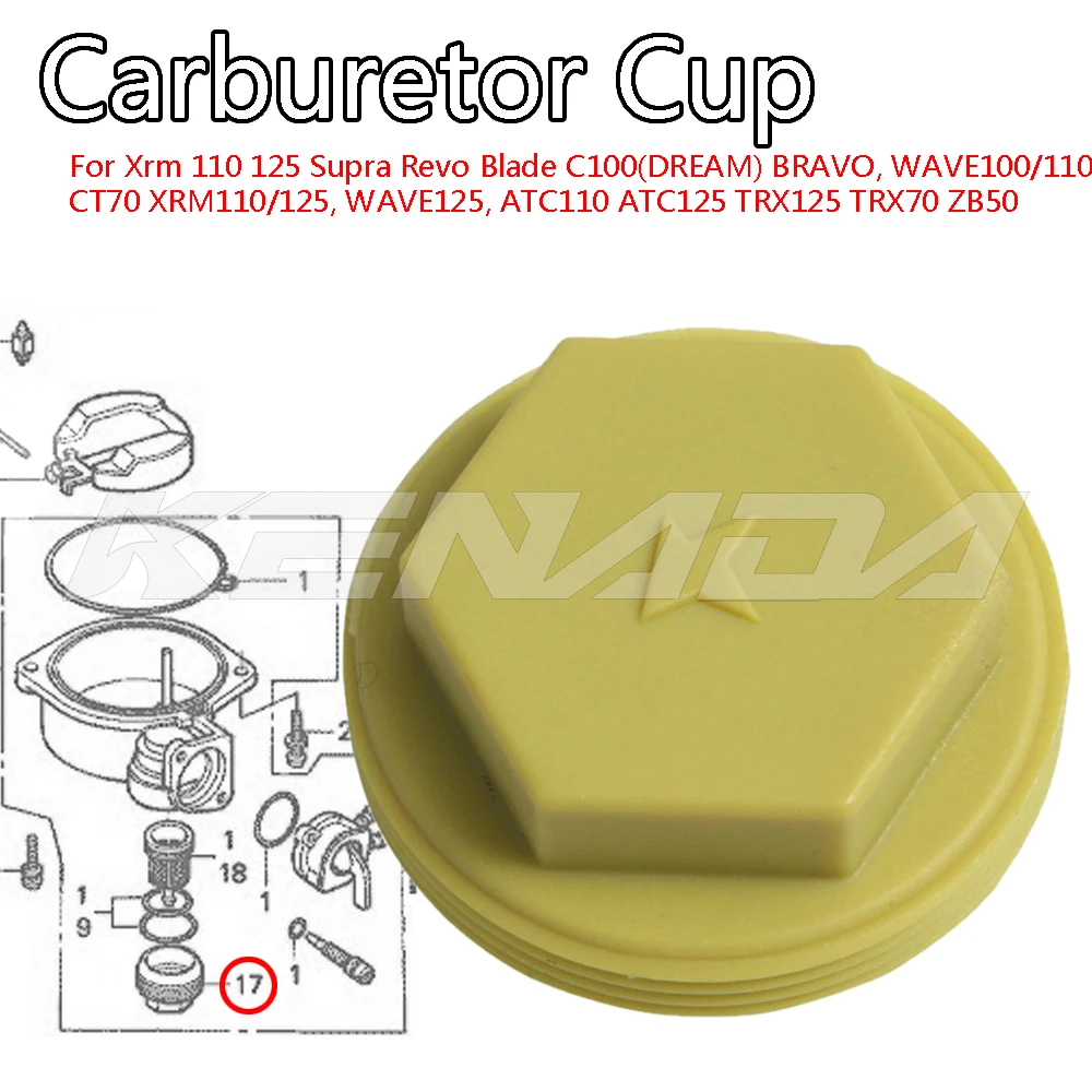 

Carburetor Cup Fuel Strainer For Xrm 110 125 Supra Revo Blade C100(DREAM) BRAVO WAVE100/110(ALPHA), WAVE110(OLD) CT110 CT70 XRM