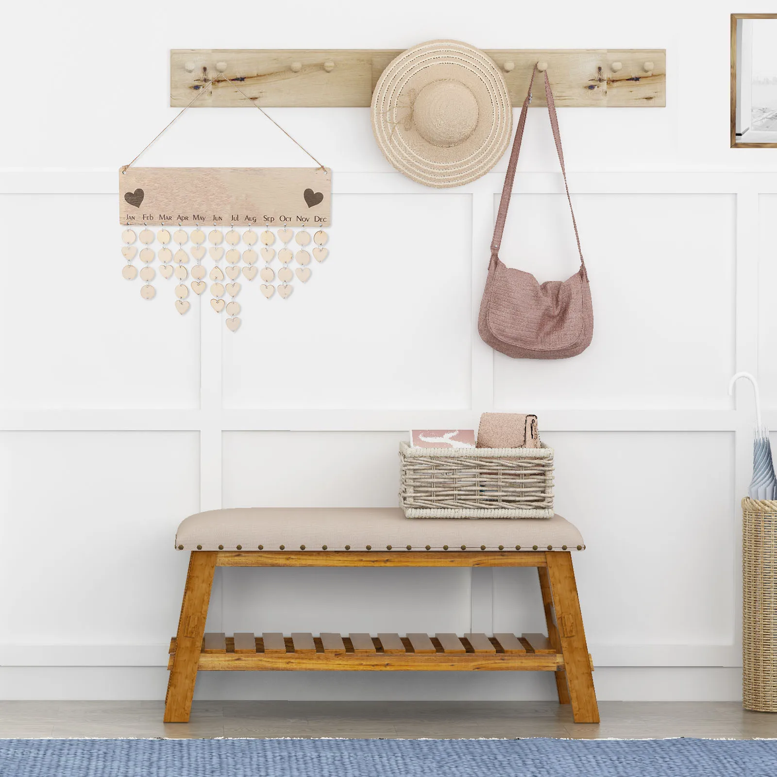 

1 set 1 Set Of Wooden Hanging Wall Family Birthday Reminder Board Monthly Lunar Calendar Home Decor Wood Countdown Calendar