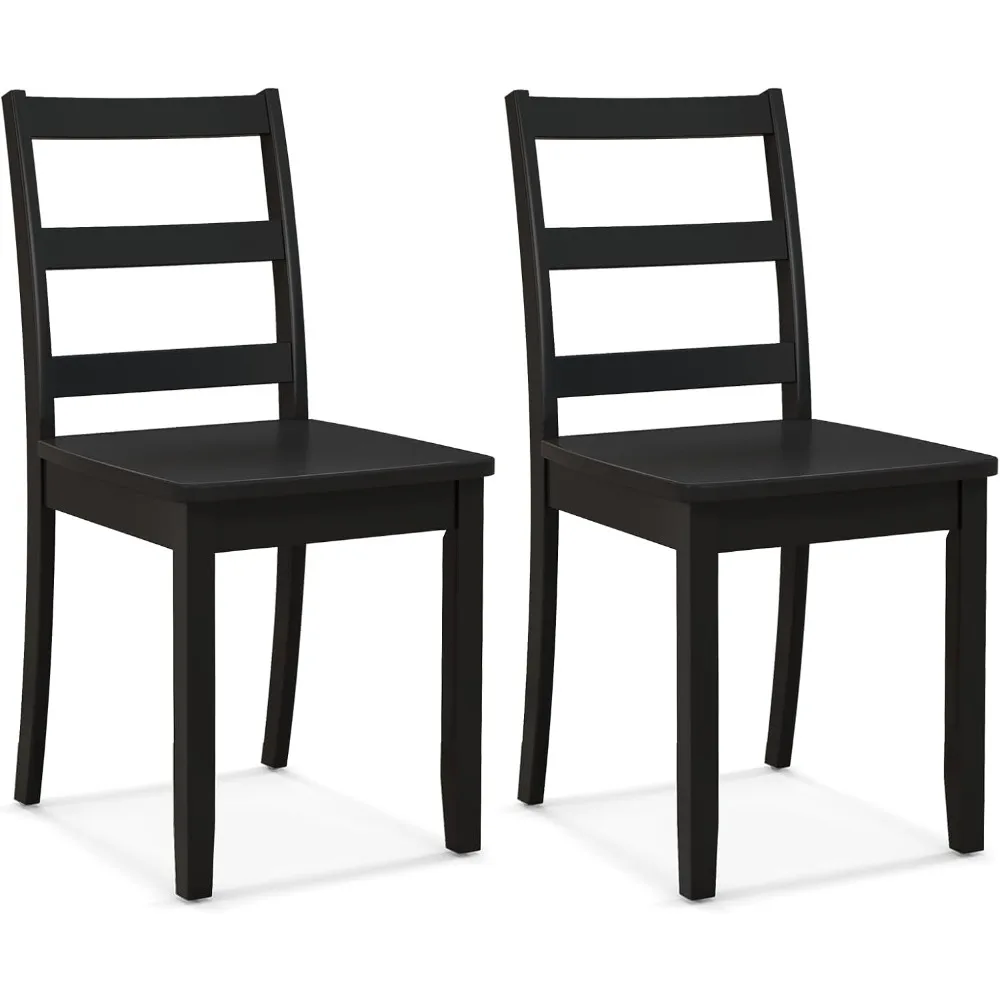 

2 Wooden Dining Chairs, Wooden Armless Kitchen Chair with Solid Rubberwood Legs, Non-Slip Feet, Up to 400 lbs. Load