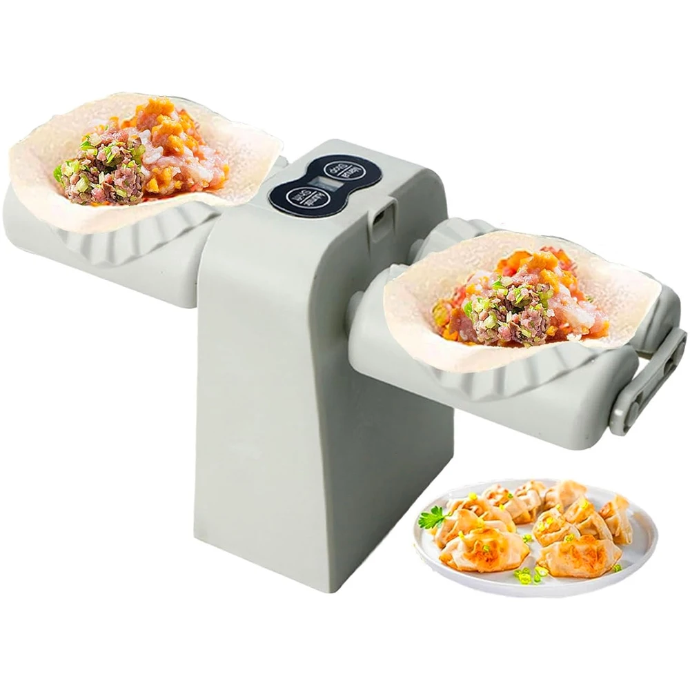 Máquina eléctrica para hacer dumplings, doble cabezal, Empanada Wonton, máquina para hacer dumplings de formación rápida, molde para raviolis, accesorios de cocina