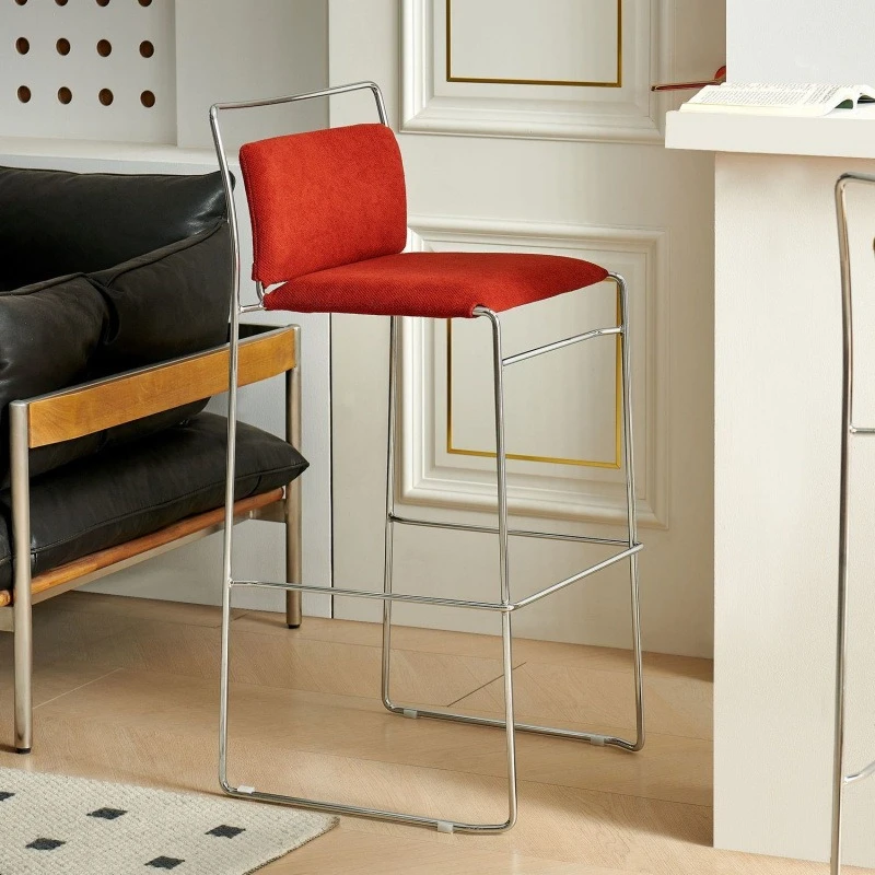 Medieval simple household high dining chair backrest bar stool