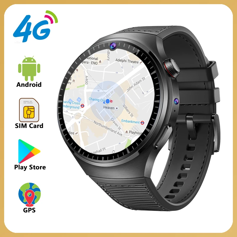 1.62-inch Google Play Smart Watch 4G Net SIM Card Camera Video Call GPS Wifi Android Bluetooth Smartwatch Support Download APP