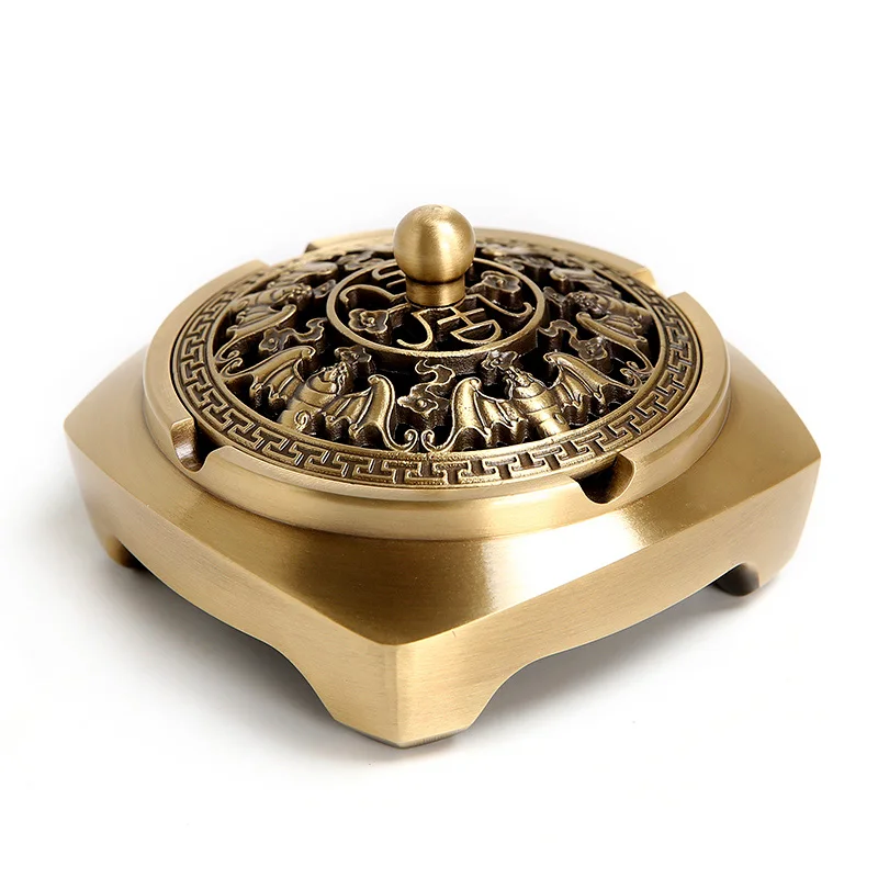 Pure copper pan incense burner household sandalwood incense creative insert incense burner decoration