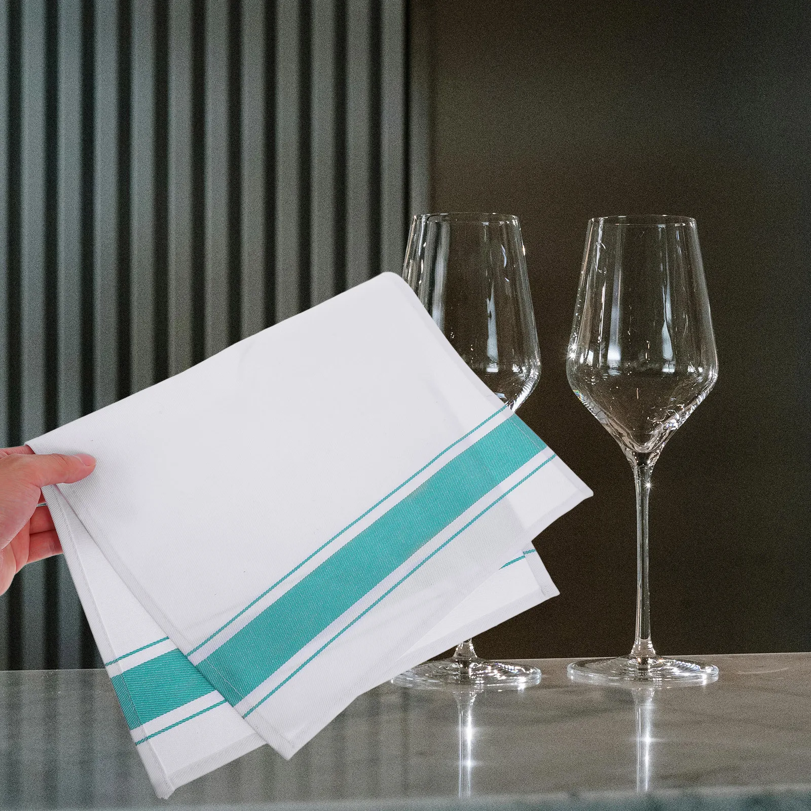 

6pcs Cloth Dinner Wine Glasses Cleaning Thick Cotton Glassware Foldable Glassware Cleaning Cloths Cotton Napkins Bulk Table