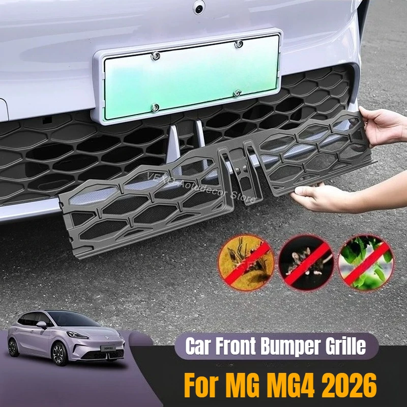 

For MG MG4 2026 Car Front Bumper Racing Grills Lower Bumper Anti Insect Net Air Inlet Grille Dustproof Protective Cover Exterior