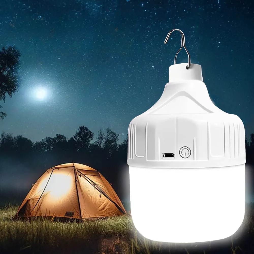 Lámpara colgante LED recargable por USB portátil, lámpara impermeable de alto brillo para exteriores, para acampar, pescar, iluminación nocturna de emergencia