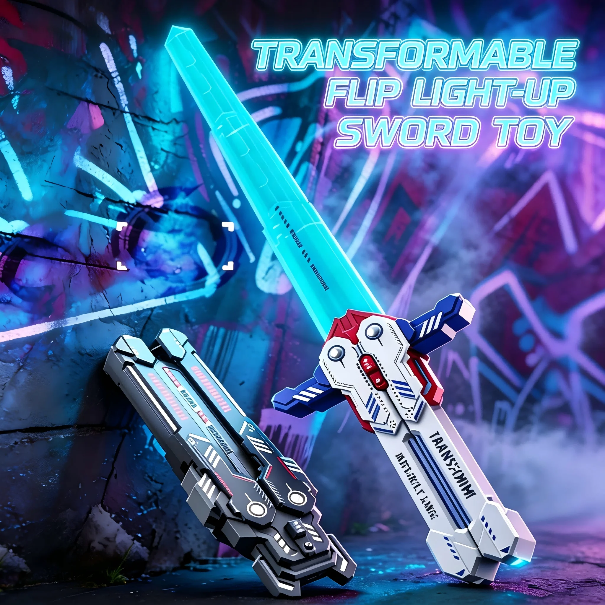 LED Retractable Sword Toy Multi‑Color Telescopic Glowing Sword Fidget Stress Relief Toy Cosplay Party Costume Prop for Adults