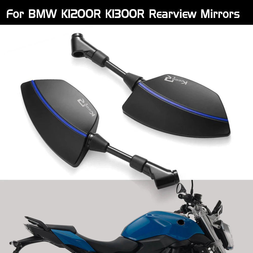 For BMW K1200R K1300R K1200 R K1300 R Universal Motorcycle Rearview Mirror Left&Right Rear View Mirrors Housing Side Mirrors