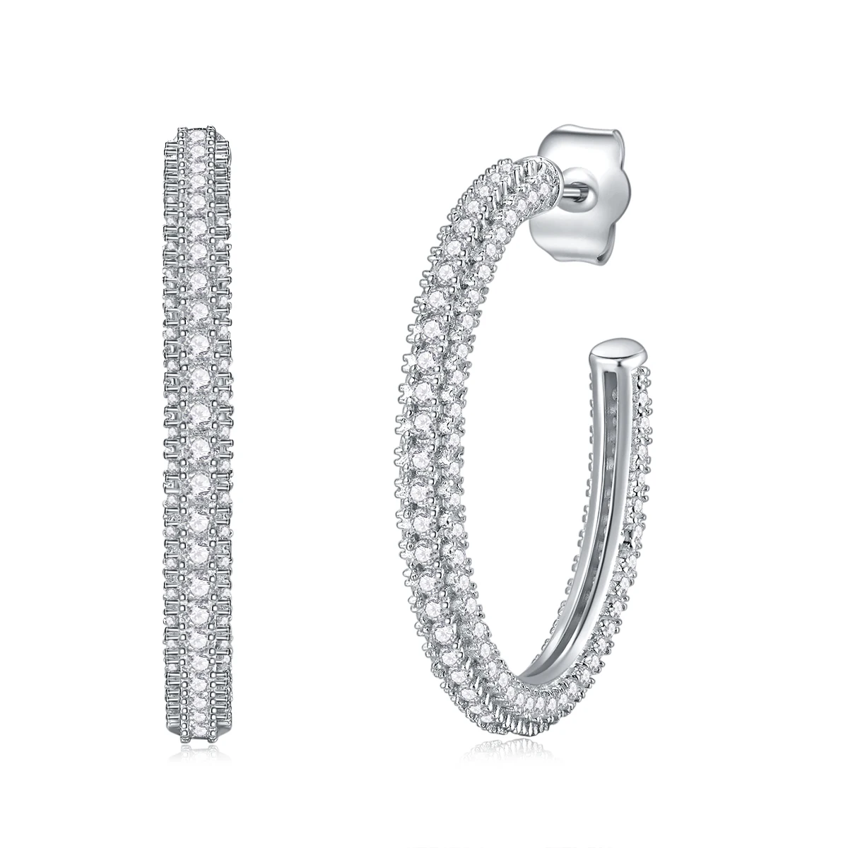 

Wholesale Rapper 925 Sterling Silver Waterproof Baguette Moissanite Square Shaped Stud Earring Hip Hop Party Jewelry E240113699