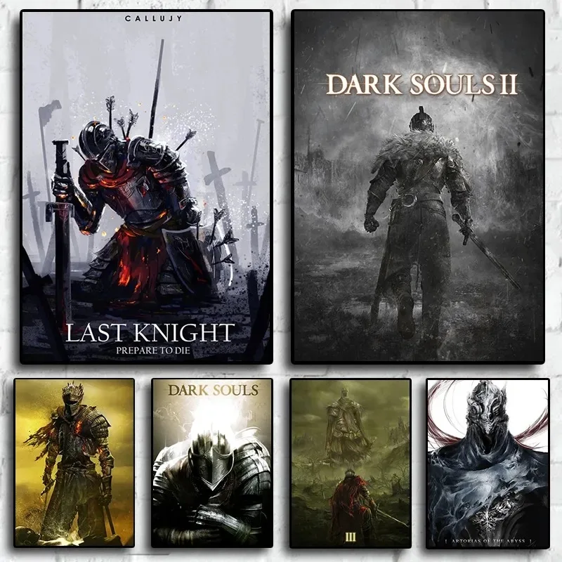 Película TV juegos de acción DARK SOULS cartel impreso lienzo pintura pared arte imagen para sala de estar decoración del hogar sin marco