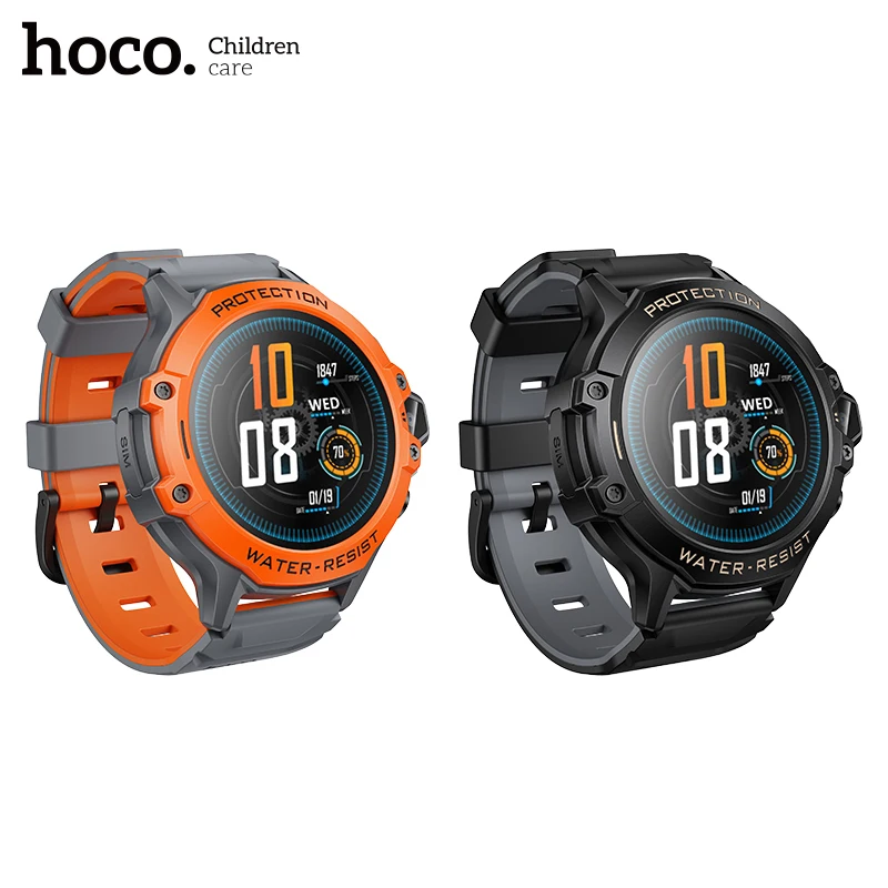 

HOCO Y107 1,28-дюймовый ЖК-сенсорный экран Смарт-детские часы для мальчиков и девочек Поддержка GPS LBS позиционирования Детские звонки 4G SIM-карты Часы