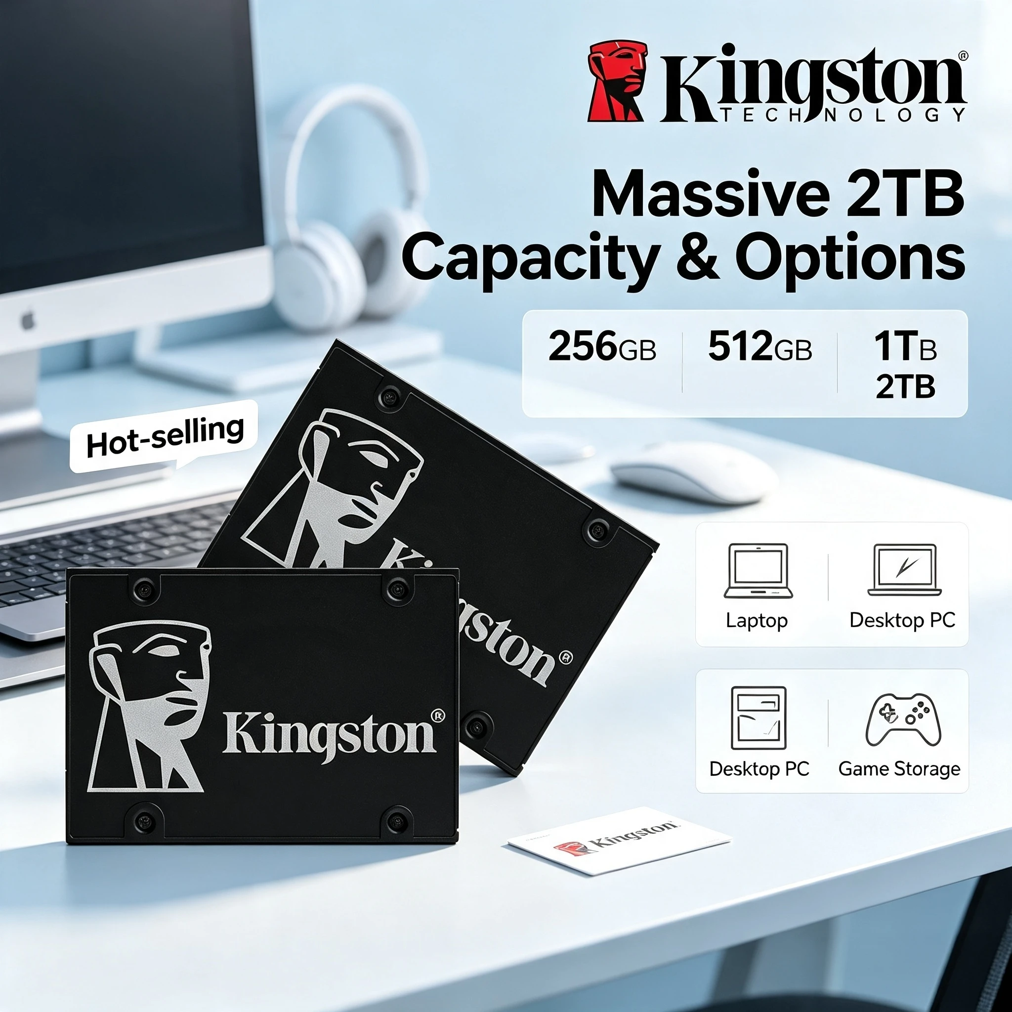 新しいkingston-kc600内蔵ssd-sata3-25インチ-256gb-512gb-1tb-2tb-hdd-ノートパソコン-デスクトップpc-pro用交換品