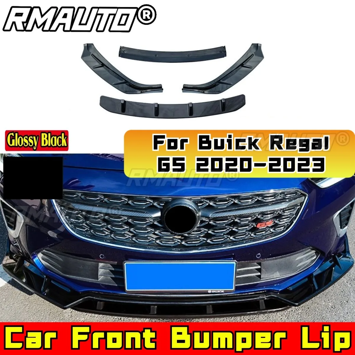 

Car Front Bumper Lip Splitter Spoiler Bumper Lip for Buick Regal GS 2020-2023 Four Stage Combat Style Body Kit Car Accessories