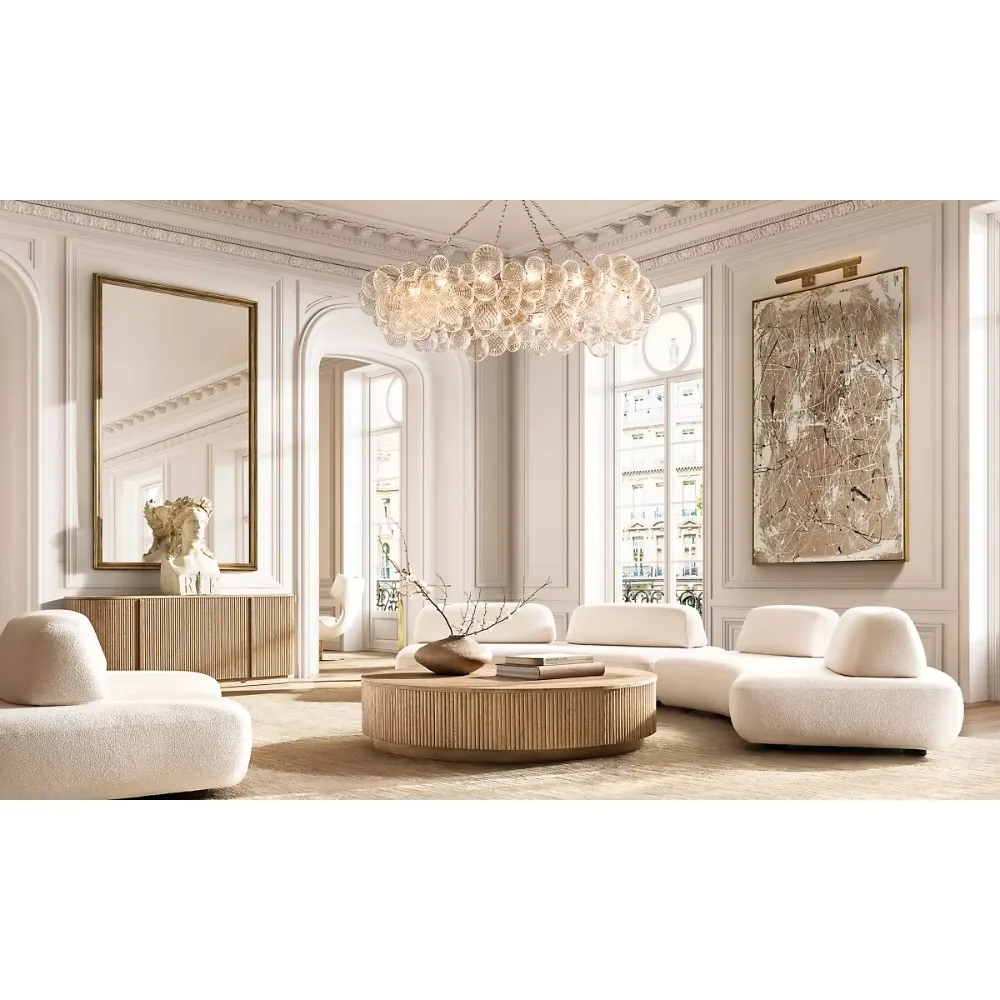 Modern Contemporary Design Living Room Furniture Oak Handcrafted MULHOLLAND PLINTH ROUND COFFEE TABLE