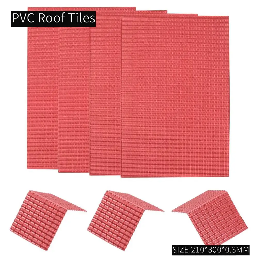 2pcs Miniature Roof Tiles PVC Simulation House Roof Architecture Building Materials Diy Modeling Micro Landscape for Dioramas