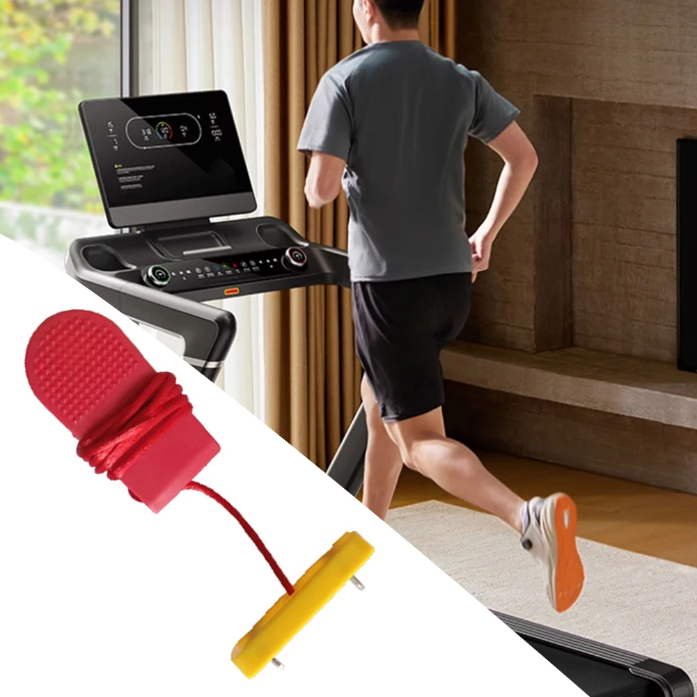 Treadmill Safety Key With Dual Insert Piece 53x16mm Red Replacement Switch 33mm Spacing For Most Treadmills