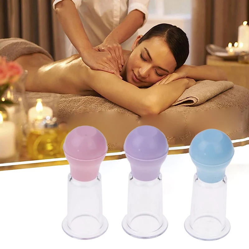 4pcs/set Facial Massage Cup Rubber Vacuum Cupping Skin Lifting Eliminate Edema Slimming Massager For Body Skin Scraping Massage