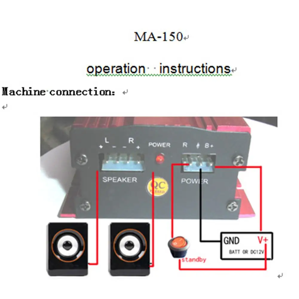 MA150 500W Car Motorcycle 12V 2CH 2 Channel Audio AMP Amplifier Subwoofer Car Accessories