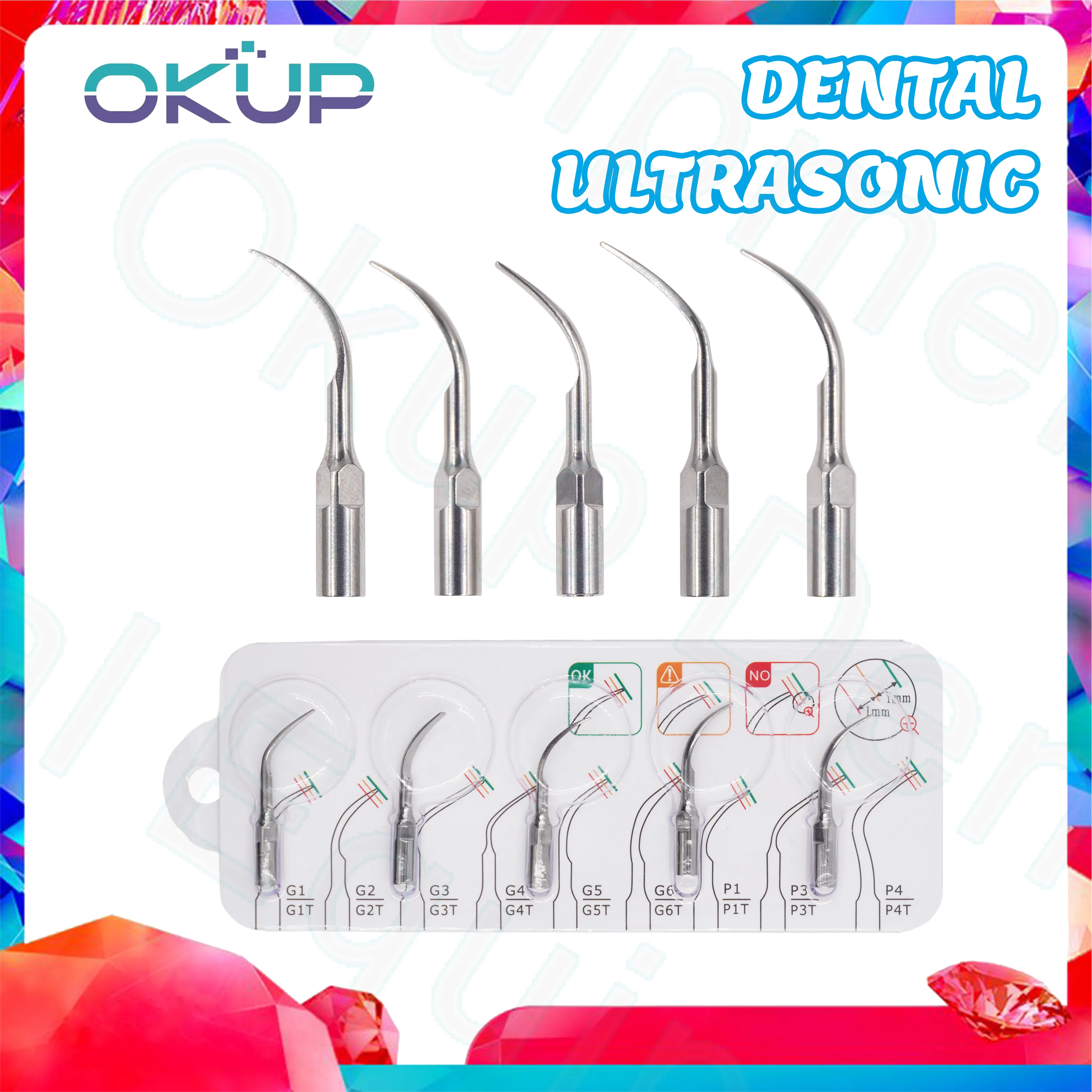 

5Pcs Dental Ultrasonic Scaler Tip Scaling Periodontics Endodontics Teeth Whitening Tools Dentistry Accessories for Lab Dentist