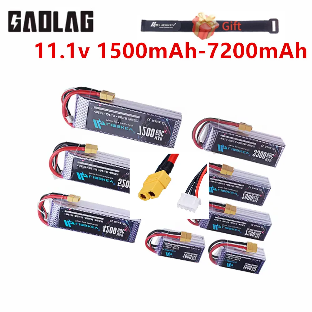 3S Lipo Battery 11.1v 1500mah 2200mAh 3000mah 4200mah 5200mah 6000mah for RC Car Truck Drone Boat Part
