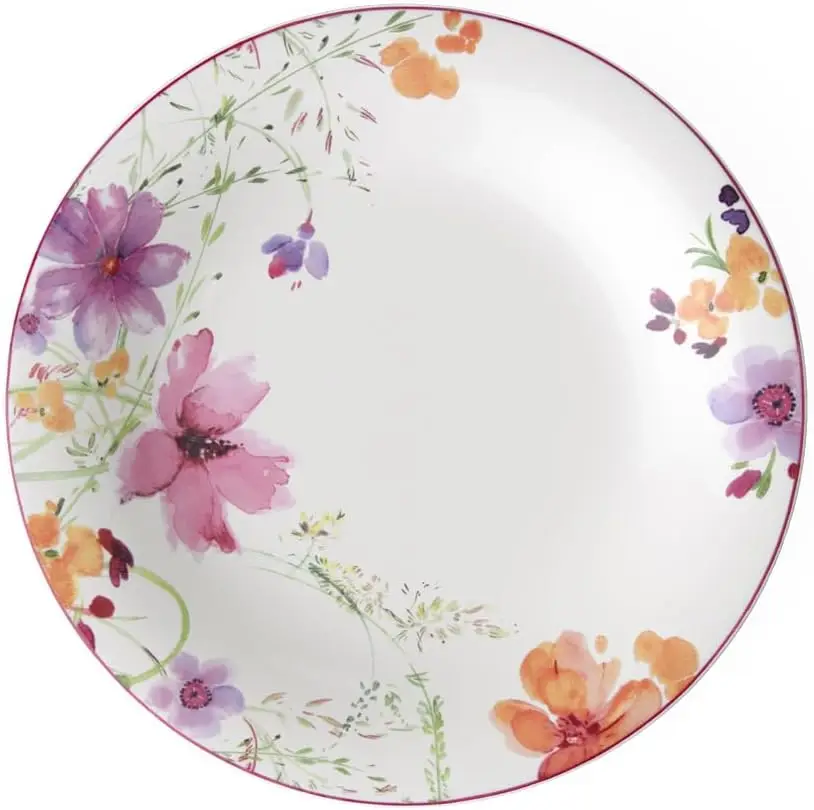 

- Mariefleur Basic Dinner Plates, Set of 6, 27 cm, Premium Porcelain, White/Multicoloured