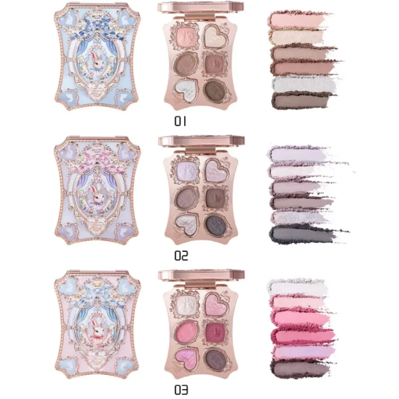 Set de Regalo Flowerknow Bunny Garden Collection, Paleta de Maquillaje de Alta Pigmentación, Bálsamo Labial, Lápiz Labial Mate de Terciopelo, Set de Rubor en Crema