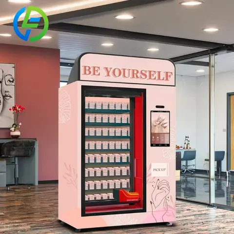 For Custom Nail Art Vending Machine Touch Screen Eyelashes & Eyelash Card Reader Lift Function with For Cash Payments for Sale