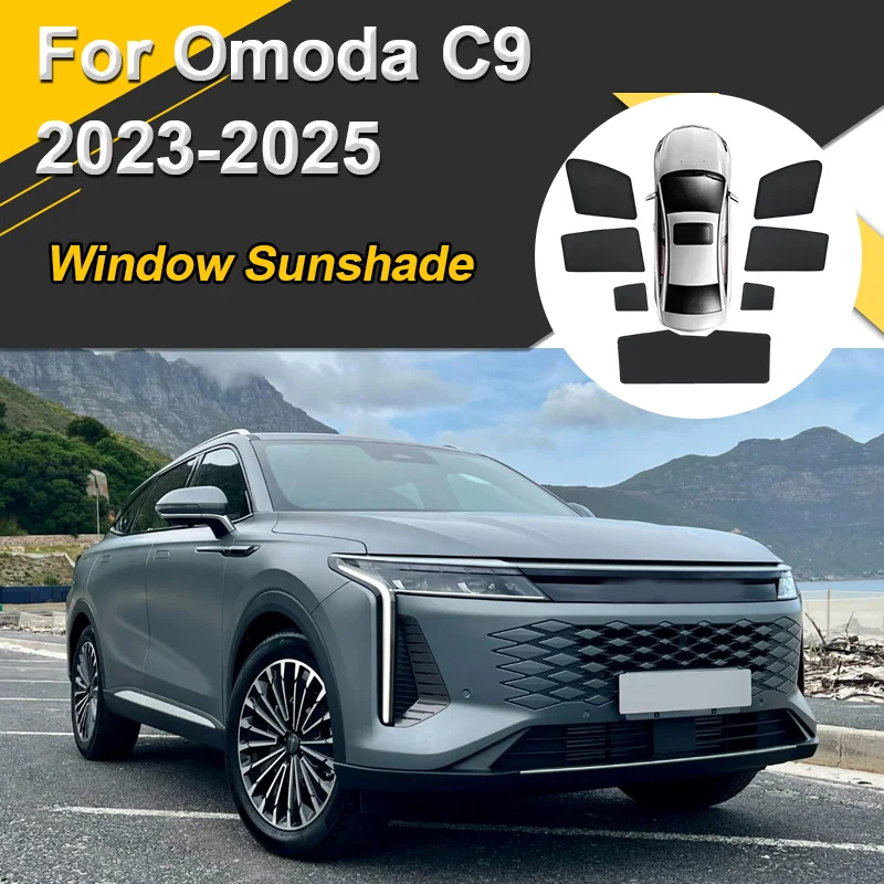Car Sun Shades For Omoda C9 2023 2024 2025 Exeed Yaoguang RX Sunshades Mesh Magnetic Heat insulation Visor Auto Accessories