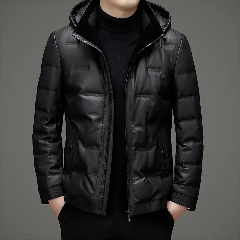 Casual Men's Warm Duck Down Jacket 2025 Winter Outwear Loose Windproof&Waterproof Puffer Coats Oversized Thicken Padded Clothing