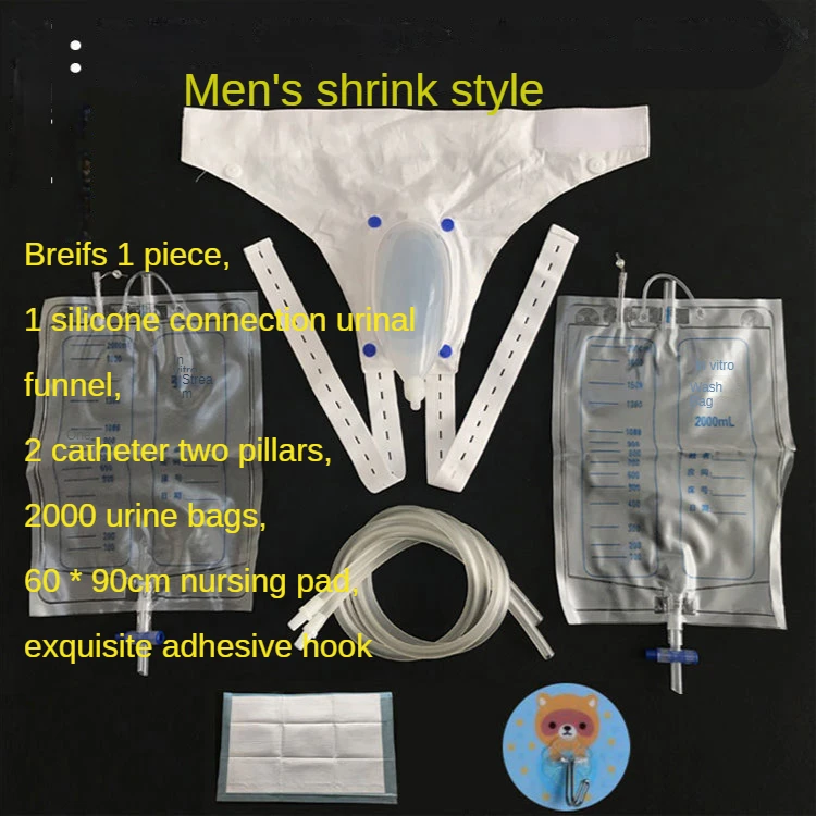 Portable Urinal External Catheter for Men Male Catheter Urine Bag Sheath Reusable Male Female for Urinary Incontinence