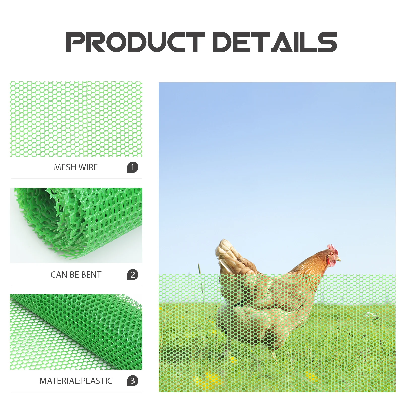 

1 Set Garden Fence Net Sturdy Reusable Portable Animal Barrier For Outdoor Use Multi-Use Lawn Decorative Fencing Gardening Yard