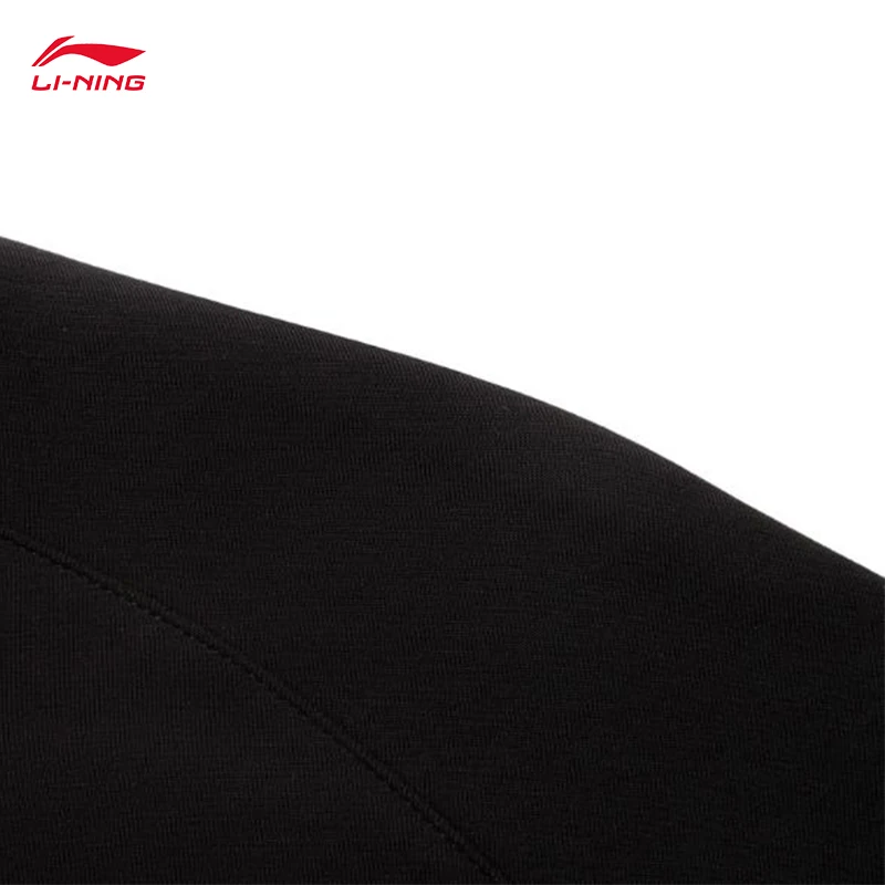 سترة LI-NING للسيدات للياقة البدنية برقبة دائرية فضفاضة مع قلنسوة من القماش المشروط بأكمام طويلة AWDV508
