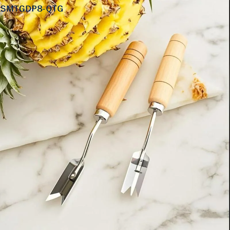 *1PC Non-slip Handle Pineapple Shovel Stainless Steel Pineapple Knife Portable Fruit Peeler V-Shaped Tools Manual Food Processor