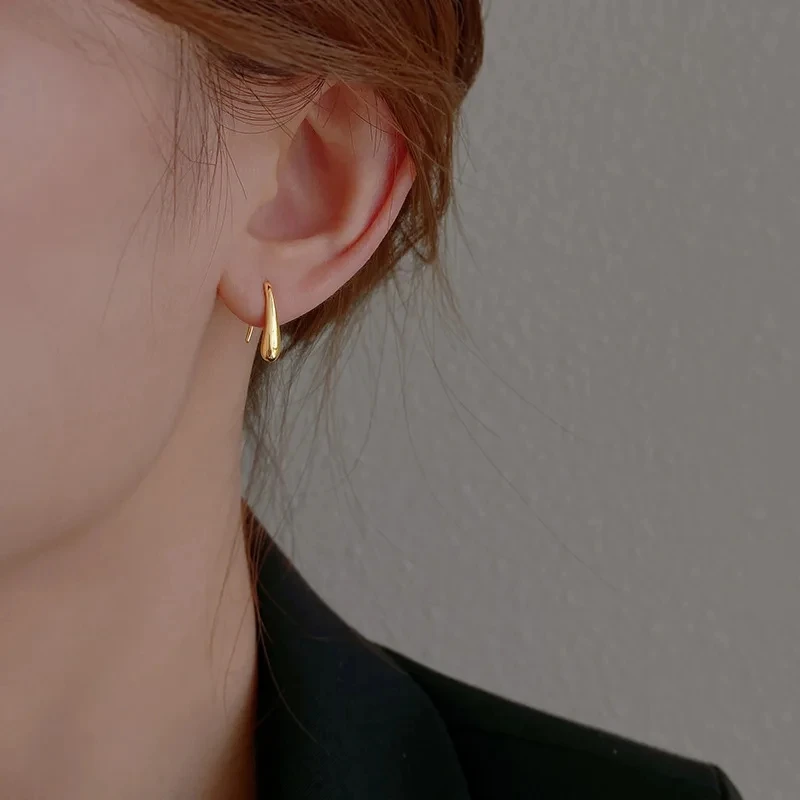 Sliver-plated Water Drop Shape Earrings for Women Simple Temperament Ins Retro Jewelry Party Birthday Gifts