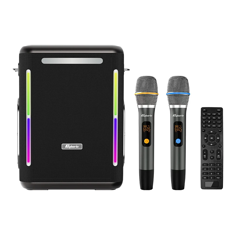 400W High Power Karaoke BT5.3 Speaker Portable 360 Stereo Surround Waterproof Wireless Subwoofer with Dual Microphone Boombox