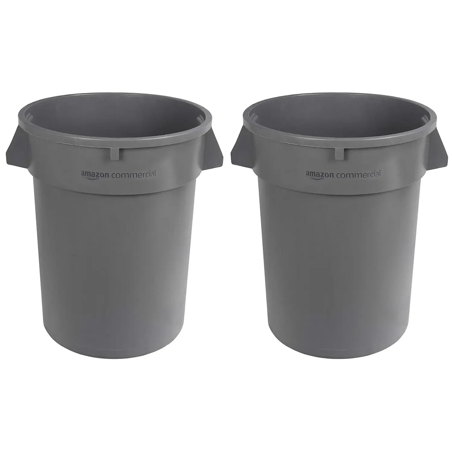 Commercial - Heavy Duty Round Trash/Garbage Can, Grey, 32 gallon (Pack of 2)