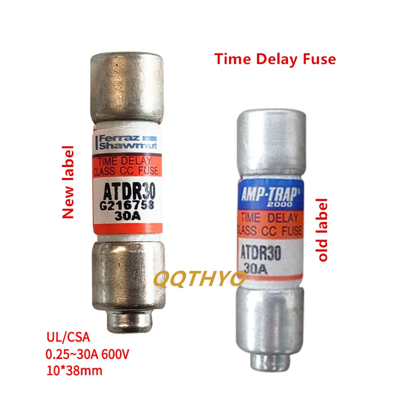 French AMP-TRAP Fuse ATDR1 ATDR2 ATDR4 ATDR5 ATDR6 ATDR8 ATDR10 ATDR12 ATDR15 ATDR20 ATDR30 10X38mm 600V Ceramic Time Delay Fuse