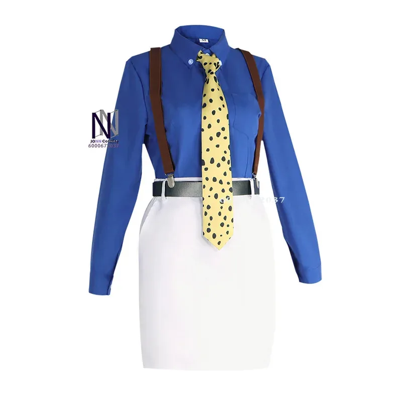 

Женский костюм для косплея WENAM Nanami Kento JJK — приталенная рубашка, юбка с завязками на подтяжках и очки dl;1