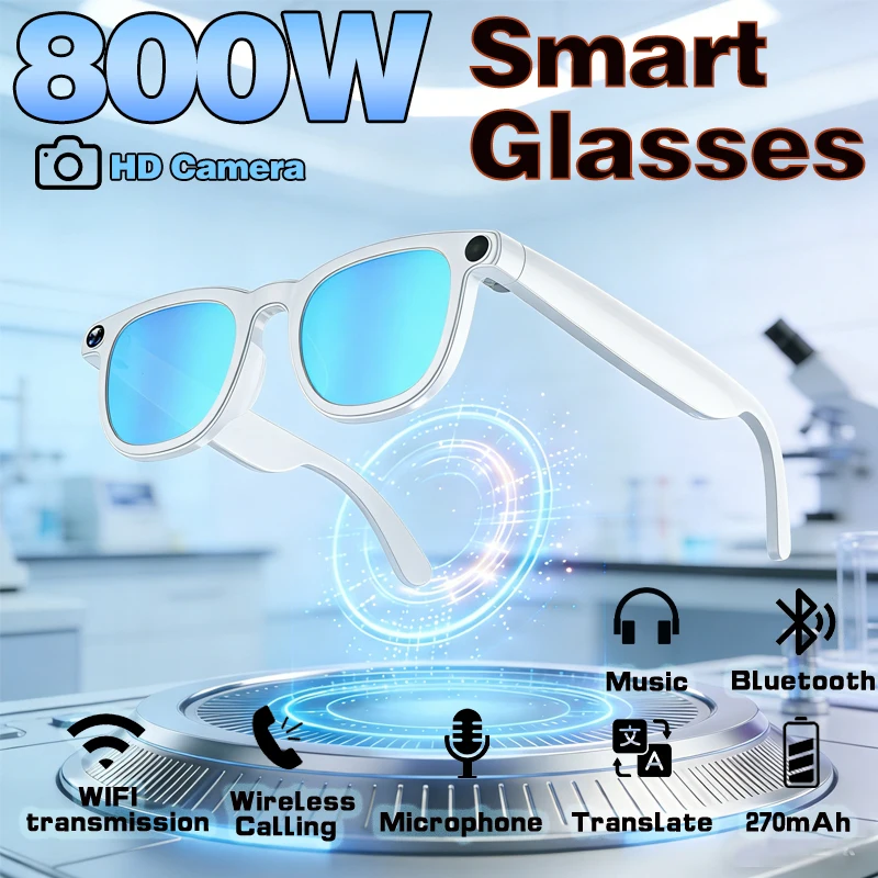 

2026New Smart AI Shooting Glasses 800W Pixels AI Voice Assistant Call AI Image Recognition Bluetooth 5.3 Smart AI Glasses