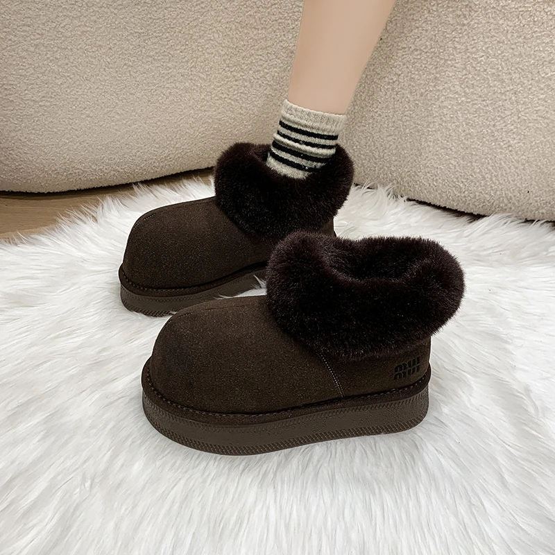 Winter Boots With Fur Shoes Australia Boots-Women Luxury Designer Plush 2024 Lolita Snow Fashion Ladies Lady Boots Australia Bra