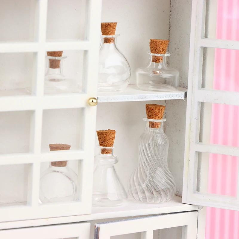 1:12 인형집 미니어처 꽃병 유리병 소원병 보관병 코르크 마개 꽃병 사탕병 모델 인형집 장식