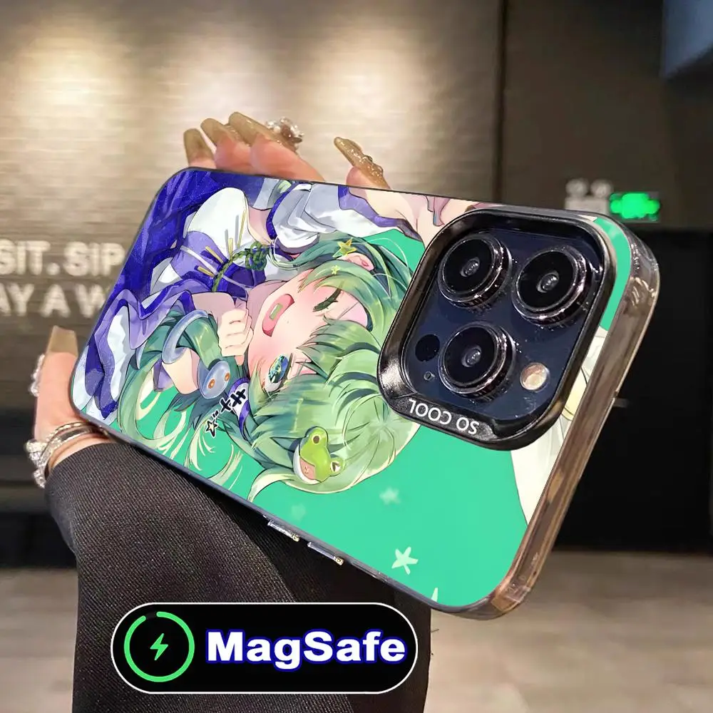 

Touhou Kochiya Sanae Mobile Phone Case for iPhone 16 15 14 13 12 11 Pro Max Plus MagSafe Translucent Colour Printing Smartphone