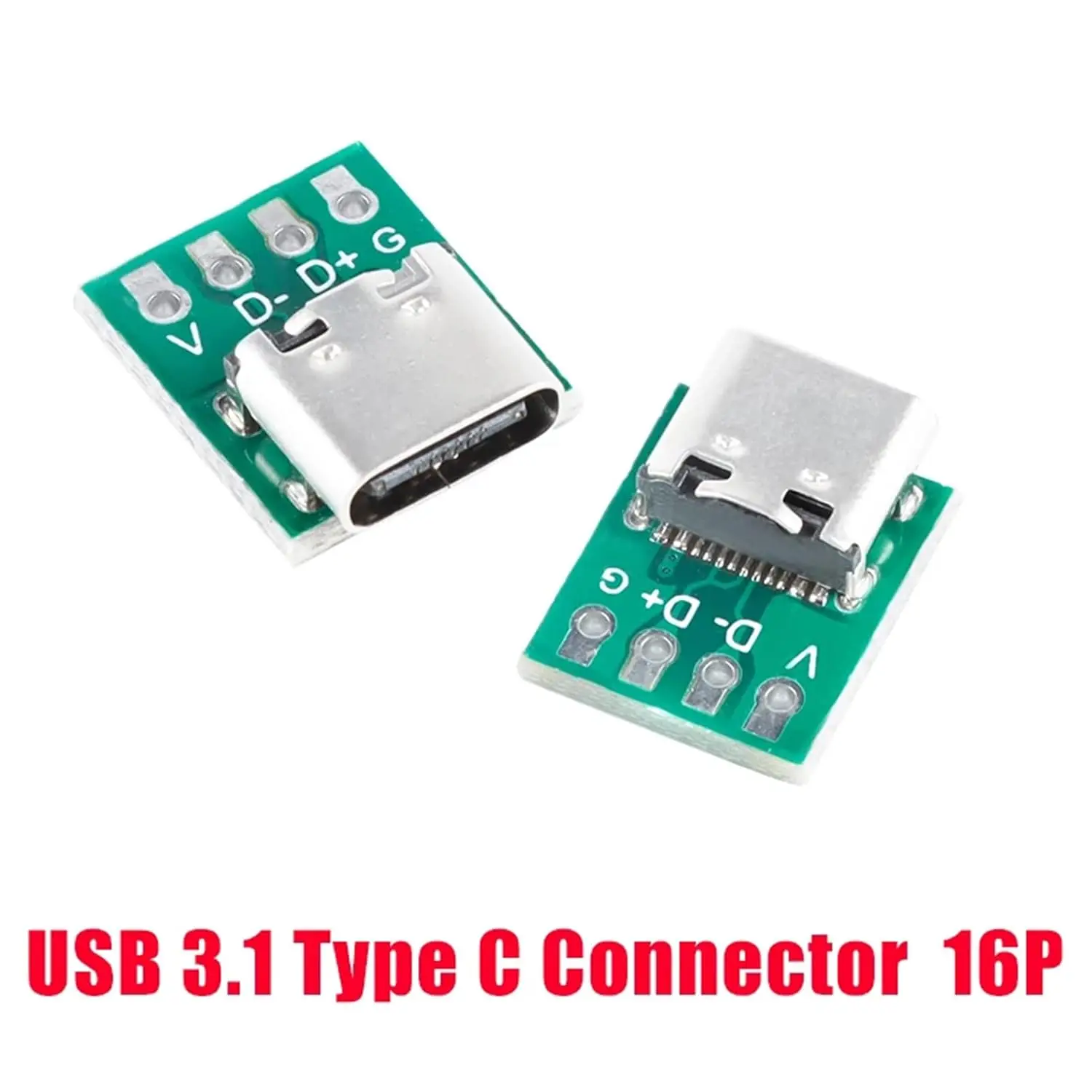 

10 шт. USB Type-C плата-коннектор DIY 3.1, базовая плата-разветвитель с гнездовым разъемом USB Type-C и конвертером PCB