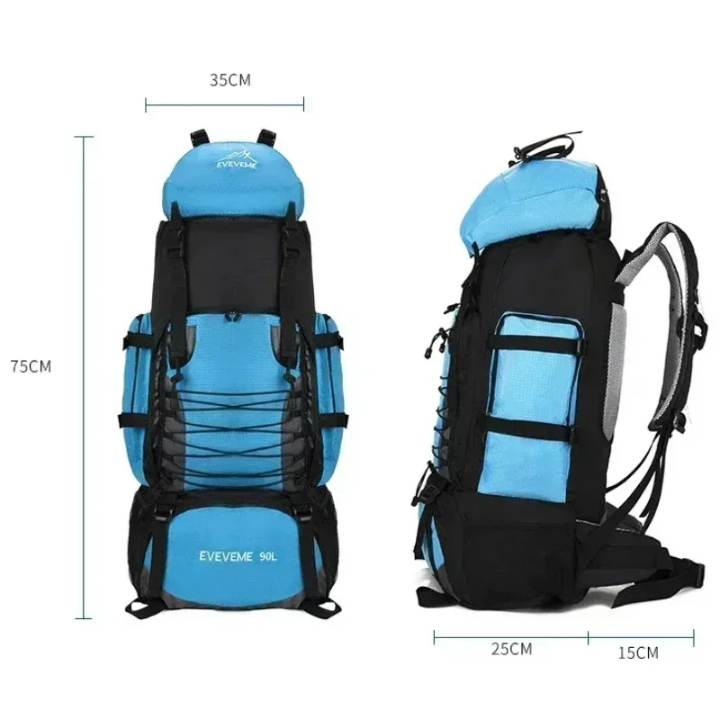 90L Large  Travel Bag Camping Backpack Hiking Climbing Bags Mountaineering Sports Outdoor Bag Shoulder Rucksack Men Women