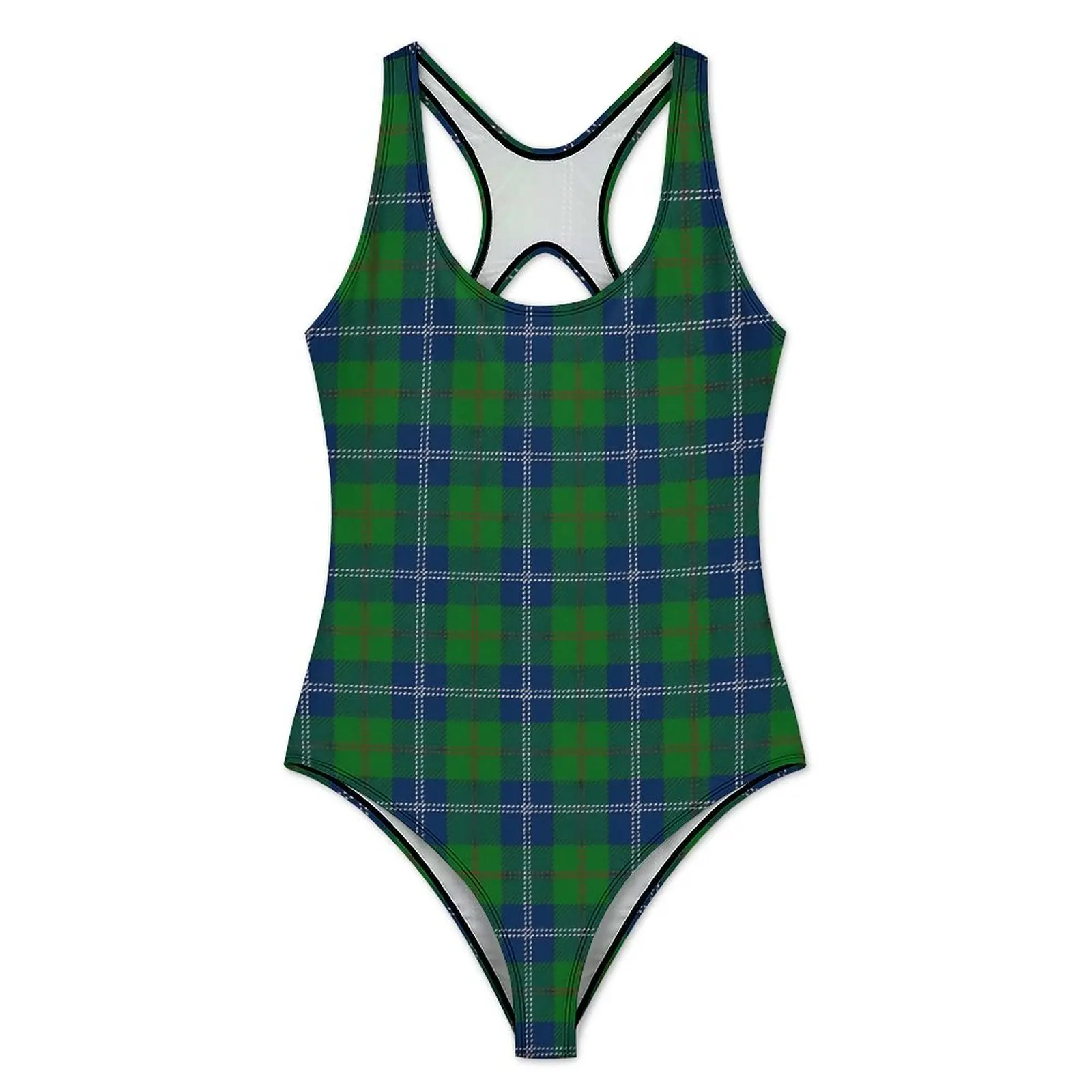 Christmas Plaid Swimsuit Classic Blue Green One-Piece Swimwear Push Up Novelty Bathing Suit Sexy Holiday Surf Beach Outfits