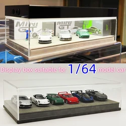 1: 64 Car Model Display Box Integrated Hot Bending Process 6 Parking Spaces Transparent Acrylic Integrated Dust Cover