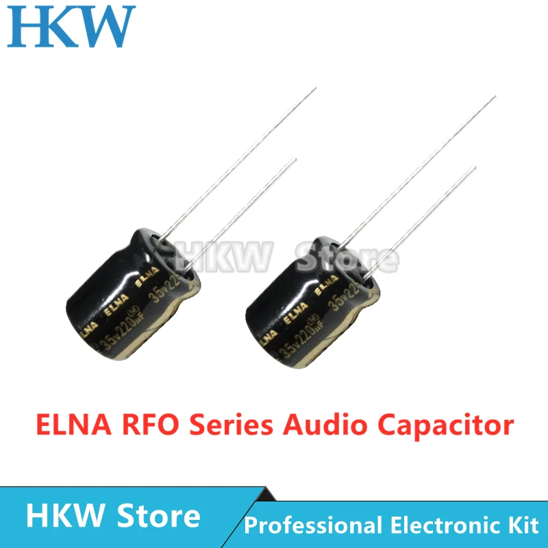 10pcs ELNA RFO Series HiFi Audio Capacitor 25V 35V 50V 100uF 220uF 100UF50V 220UF35V 220UF50V 100UF25V 220UF25V Original